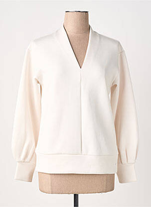 Pull coupe cintrée manches longues blanc OLSEN femme