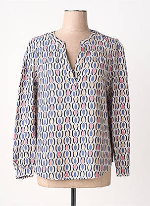 Blouse imprimé fantaisie manches longues bleu OLSEN femme