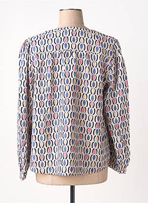 Blouse tissage popeline manches longues bleu OLSEN femme