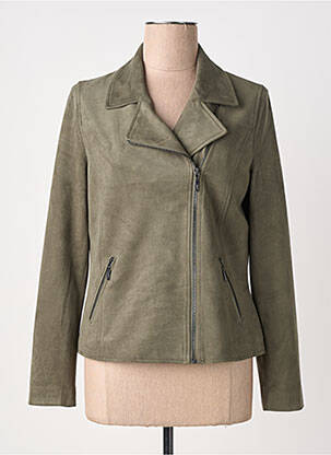 Veste casual tissage suedine vert OLSEN femme