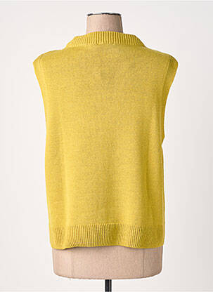 Pull coupe droite manches courtes vert OLSEN femme