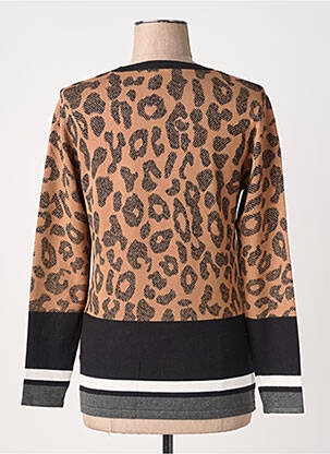 Pull coupe cintrée manches longues marron MARBLE femme