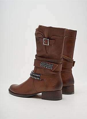 Bottines/boots tissage satiné talon plat jusqu'à 3cm marron MAM'ZELLE femme