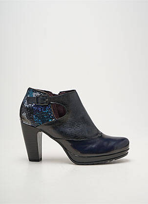 Bottines/boots tissage satiné talon de 7 à 9cm bleu JOSE SAENZ femme