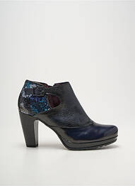 Bottines/boots tissage satiné talon de 7 à 9cm bleu JOSE SAENZ femme