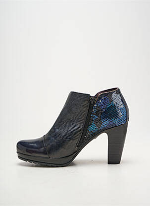Bottines/boots tissage satiné talon de 7 à 9cm bleu JOSE SAENZ femme