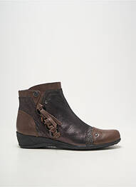 Bottines/boots tissage satiné talon plat jusqu'à 3cm marron MAM'ZELLE femme