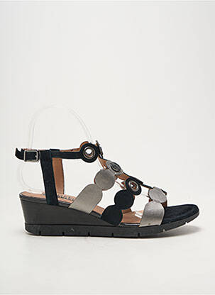 Sandales/nu pieds tissage satiné talon de 4 à 6cm noir MAM'ZELLE femme