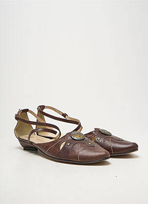 Sandales/nu pieds chiquet talon plat jusqu'à 3cm marron ARMARO femme
