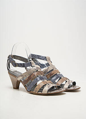 Sandales/nu pieds tissage satiné talon de 4 à 6cm bleu ELANTINE femme