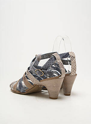 Sandales/nu pieds tissage satiné talon de 4 à 6cm bleu ELANTINE femme