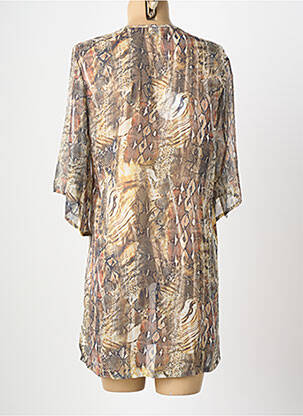 Robe de plage manches 3/4 marron GENIUS femme