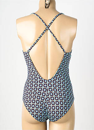 Maillot de bain 1 pièce imprimé fantaisie haut soutien-gorge moulé bleu GENIUS femme