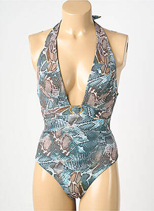 Maillot de bain 1 pièce bretelles élastiquées vert GENIUS femme
