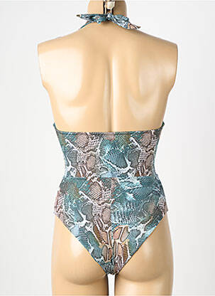 Maillot de bain 1 pièce bretelles élastiquées vert GENIUS femme
