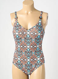 Maillot de bain 1 pièce imprimé fantaisie haut soutien-gorge moulé bleu GENIUS femme