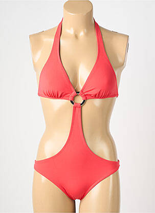 Maillot de bain 1 pièce stretch rouge GENIUS femme
