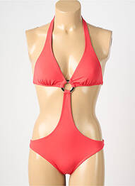 Maillot de bain 1 pièce stretch rouge GENIUS femme
