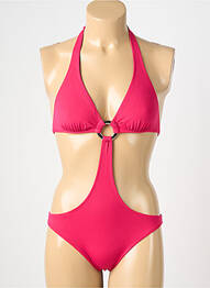 Maillot de bain 1 pièce stretch rose GENIUS femme