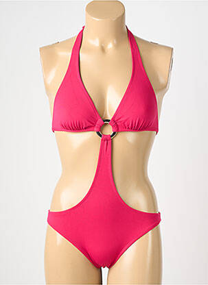 Maillot de bain 1 pièce stretch rose GENIUS femme