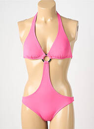 Maillot de bain 1 pièce stretch rose clair GENIUS femme