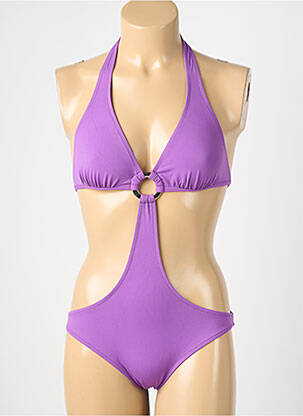 Maillot de bain 1 pièce stretch violet GENIUS femme