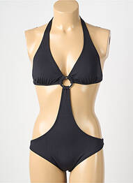 Maillot de bain 1 pièce stretch noir GENIUS femme