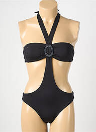 Maillot de bain 1 pièce stretch noir GENIUS femme