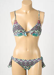 Maillot de bain 2 pièces stretch haut soutien-gorge balconnet vert GENIUS femme