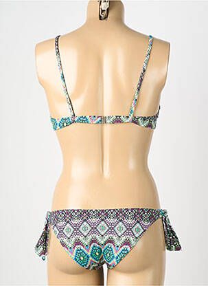 Maillot de bain 2 pièces stretch haut soutien-gorge balconnet vert GENIUS femme