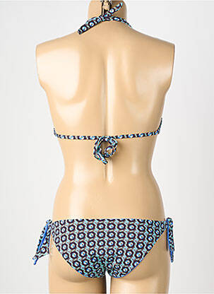 Maillot de bain 2 pièces stretch haut soutien-gorge moulé bleu GENIUS femme