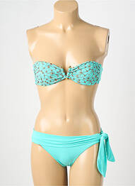 Maillot de bain 2 pièces stretch haut bandeau bleu GENIUS femme