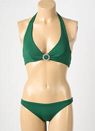 Maillot de bain 2 pièces stretch haut soutien-gorge emboitant vert GENIUS femme