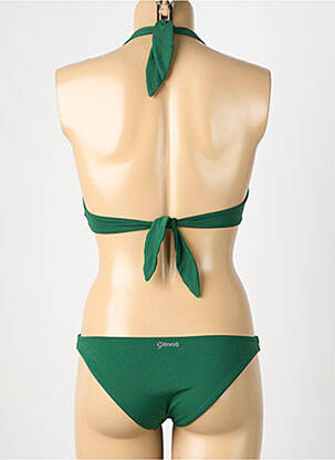 Maillot de bain 2 pièces stretch haut soutien-gorge emboitant vert GENIUS femme