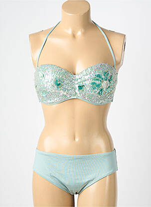 Maillot de bain 2 pièces haut bandeau haut bandeau bleu GENIUS femme