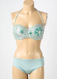 Maillot de bain 2 pièces haut bandeau haut bandeau bleu GENIUS femme