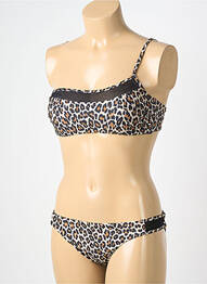Maillot de bain 2 pièces stretch haut soutien-gorge moulé noir GENIUS femme