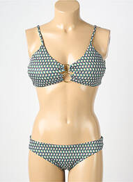 Maillot de bain 2 pièces stretch haut soutien-gorge moulé vert GENIUS femme