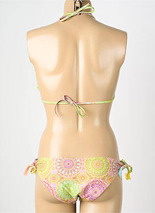 Maillot de bain 2 pièces stretch haut triangles vert GENIUS femme