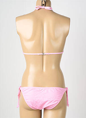 Maillot de bain 2 pièces stretch haut triangles rose GENIUS femme