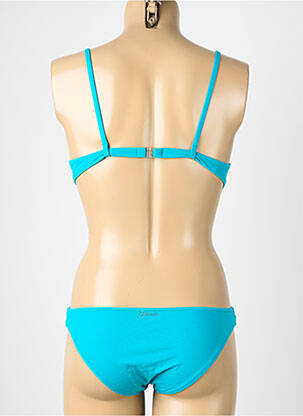 Maillot de bain 2 pièces stretch haut soutien-gorge push-up bleu GENIUS femme