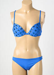 Maillot de bain 2 pièces haut soutien-gorge moulé haut soutien-gorge moulé bleu GENIUS femme