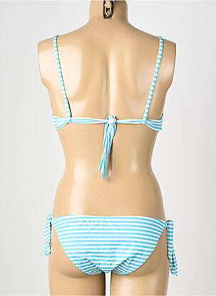 Maillot de bain 2 pièces stretch haut soutien-gorge moulé bleu GENIUS femme