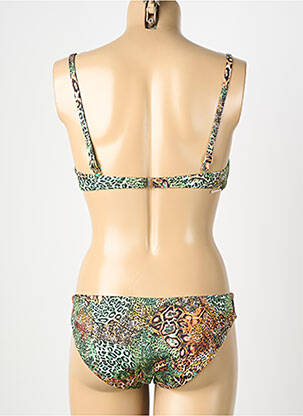 Maillot de bain 2 pièces stretch haut soutien-gorge moulé vert GENIUS femme