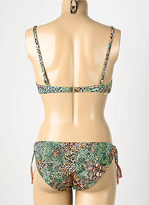 Maillot de bain 2 pièces stretch haut soutien-gorge moulé vert GENIUS femme