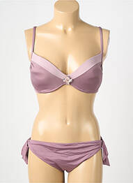 Maillot de bain 2 pièces stretch haut soutien-gorge moulé violet GENIUS femme