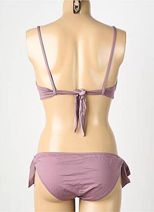 Maillot de bain 2 pièces stretch haut soutien-gorge moulé violet GENIUS femme