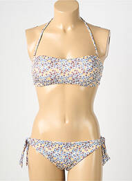 Maillot de bain 2 pièces stretch haut bandeau blanc GENIUS femme