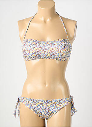 Maillot de bain 2 pièces stretch haut bandeau blanc GENIUS femme