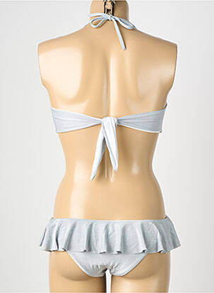 Maillot de bain 2 pièces stretch haut bandeau gris GENIUS femme